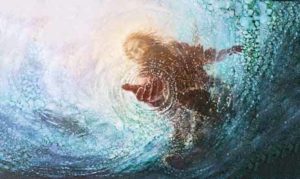 Jesus reaching in to help us when were drowning